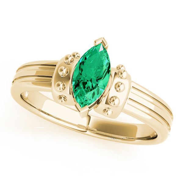 14K Yellow Gold Marquise Diamond Ring