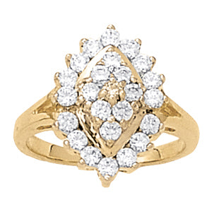 Platinum 1 CT Diamond Cluster Fashion Ring