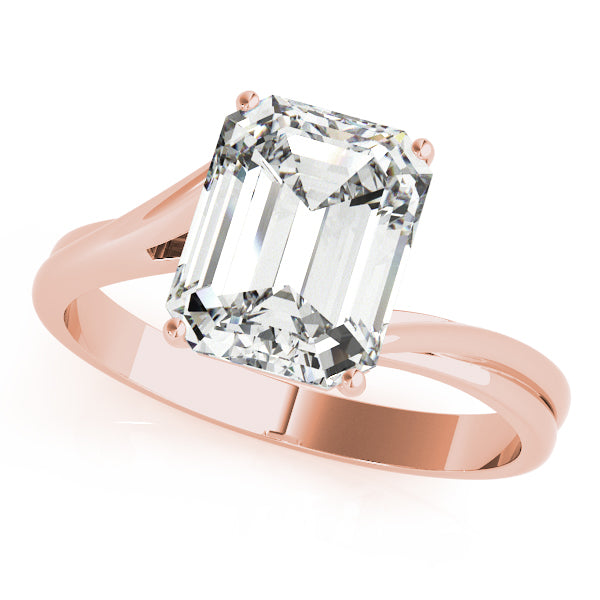 14K Rose Gold Emerald Diamond Fashion Ring