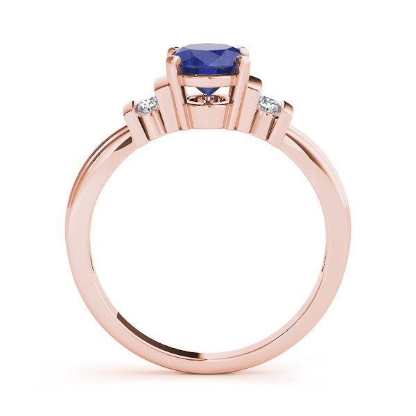 14K Rose Gold Oval Diamond Fashion Ring