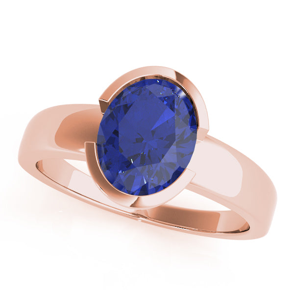 14K Rose Gold Oval Diamond Fashion Ring