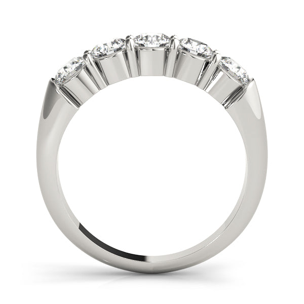 14K White Gold 5-Stone Diamond Wedding Ring