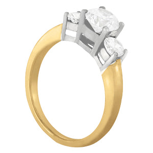 Platinum 3/4 ct Round Diamond Three-Stone Engagement Ring