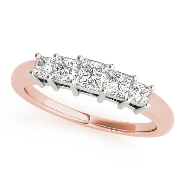 14K Rose Gold 7/8 ct tw Fancy Shape Diamond Wedding Ring