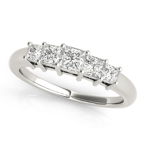 Platinum Square Diamond Wedding Ring 0.61 CT
