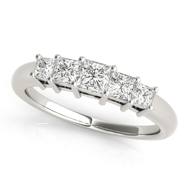 18K White Gold 7/8 ct tw Fancy Shape Diamond Wedding Ring