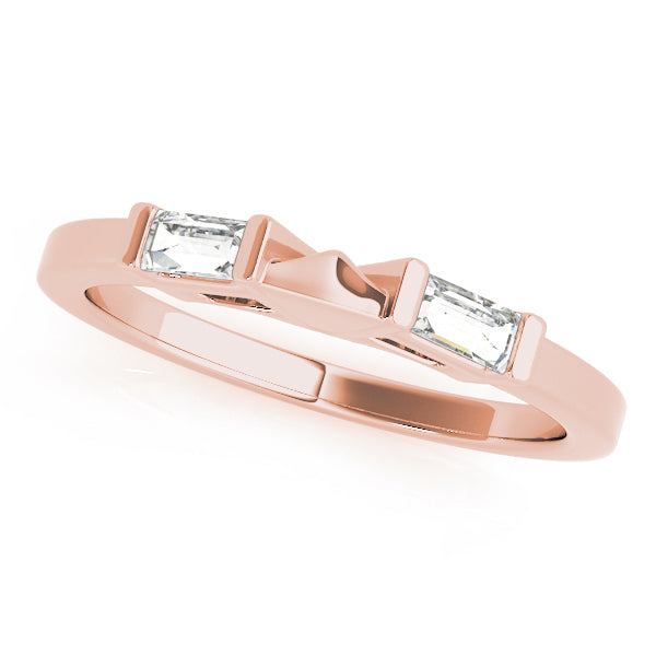 Rose Gold Baguette Diamond Wedding Band