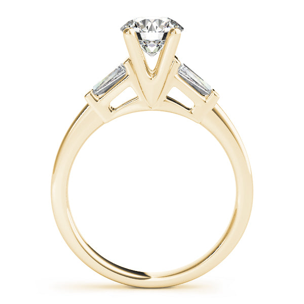 14K Yellow Gold Round Diamond Engagement Ring