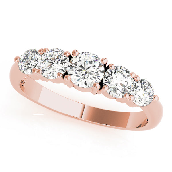 18K Rose Gold Diamond Wedding Band 1 ctw