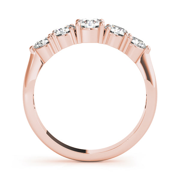 18K Rose Gold Diamond Wedding Band 1 ctw