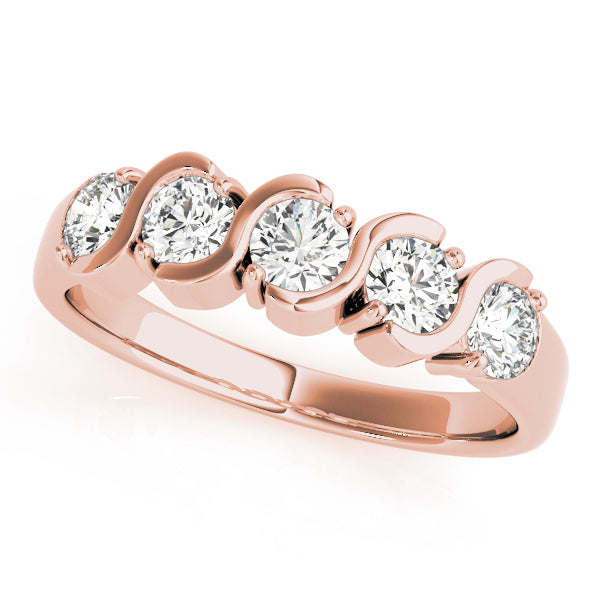 18K Rose Gold 1 ct Diamond Wedding Ring