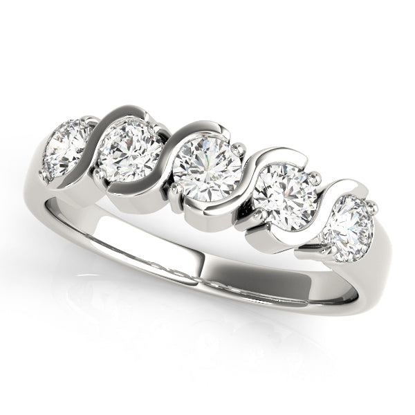 14K White Gold 1 CT Diamond Wedding Band