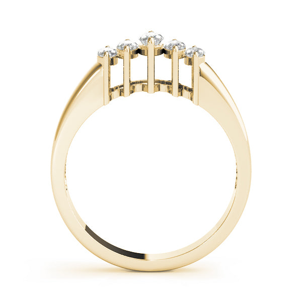 14K Yellow Gold Marquise Diamond Wedding Ring