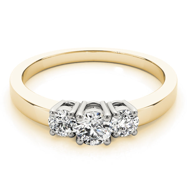 14K Yellow Gold 0.5 ct Diamond Three-Stone Engagement Ring