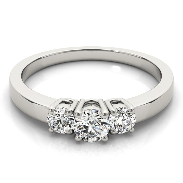 18K White Gold 1/2 CT Round Diamond Engagement Ring