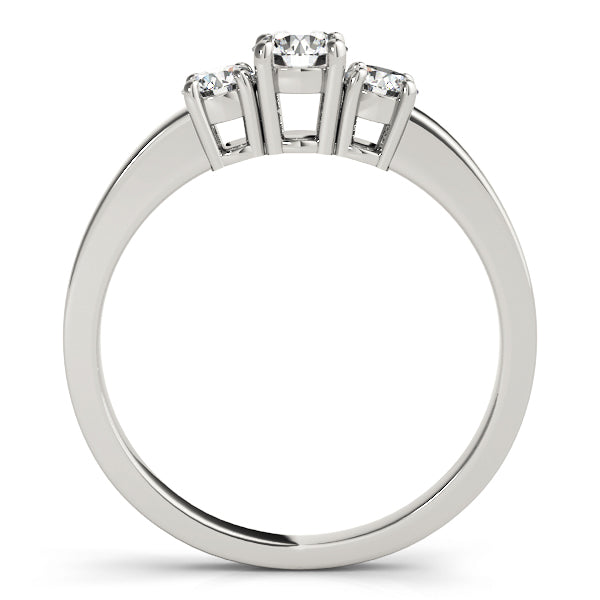 18K White Gold 1/2 CT Round Diamond Engagement Ring