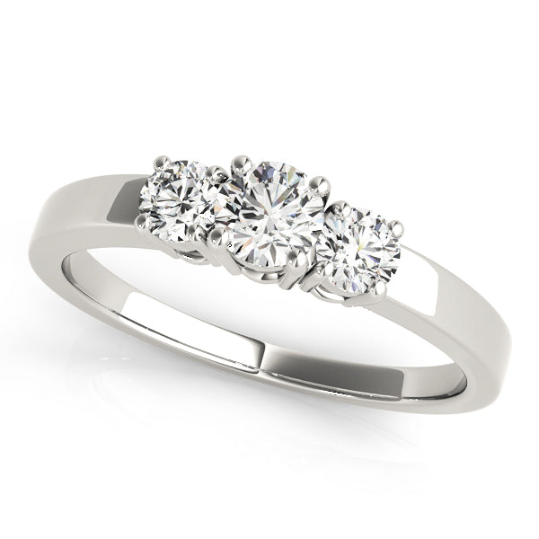 Platinum 0.5 CT Round Diamond Three Stone Engagement Ring