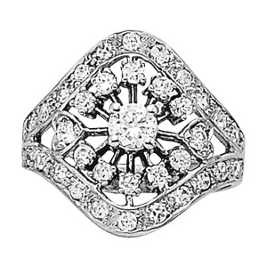 14K White Gold Round Diamond Fashion Ring