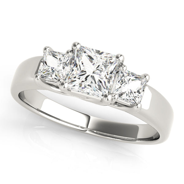 Platinum White Diamond Three Stone Engagement Ring