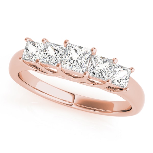 14K Rose Gold 1/3 ct tw Fancy Shape Diamond Wedding Ring