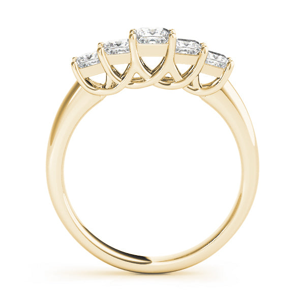 14K Yellow Gold Square Diamond Wedding Band