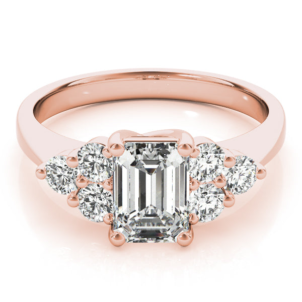 Rose Gold Emerald Diamond Fashion Ring 0.56ctw