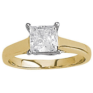 18K Yellow Gold Square Diamond Trellis Ring