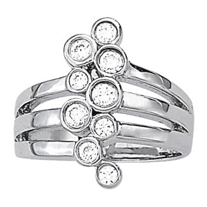 White Gold Multi-Diamond Fashion Statement Ring