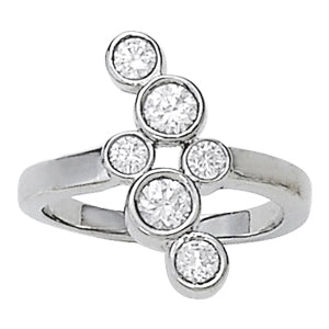 14K White Gold Round Diamond Fashion Ring