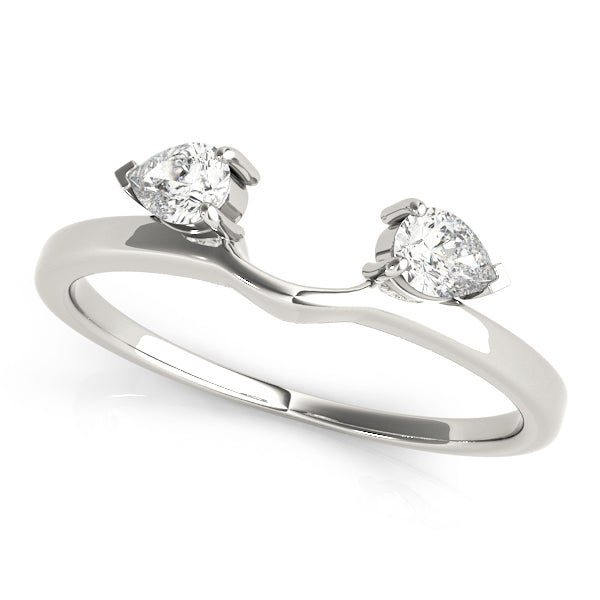 14K White Gold Pear Diamond Wedding Ring