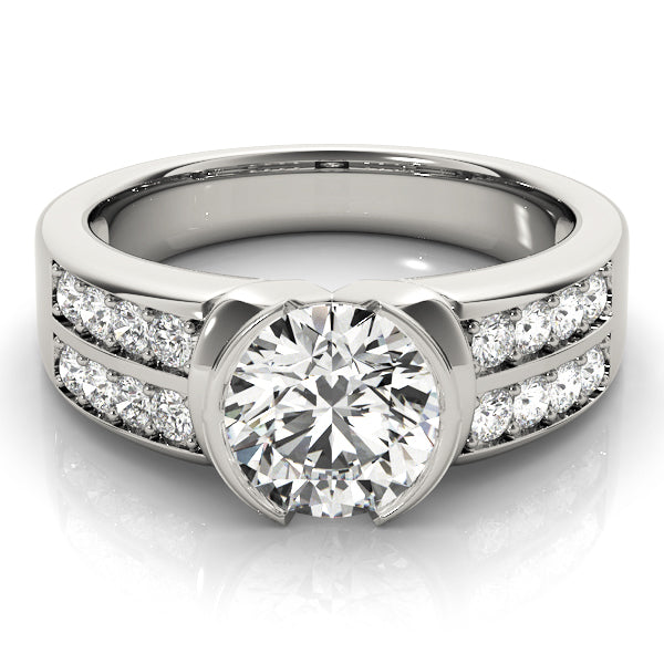 14K White Gold 1.25ctw Pave Diamond Engagement Ring