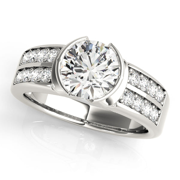 14K White Gold 1.25ctw Pave Diamond Engagement Ring