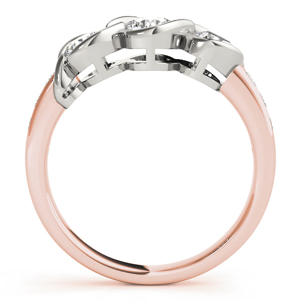 Rose Gold 1 CT Round Diamond Three-Stone Engagement Ring