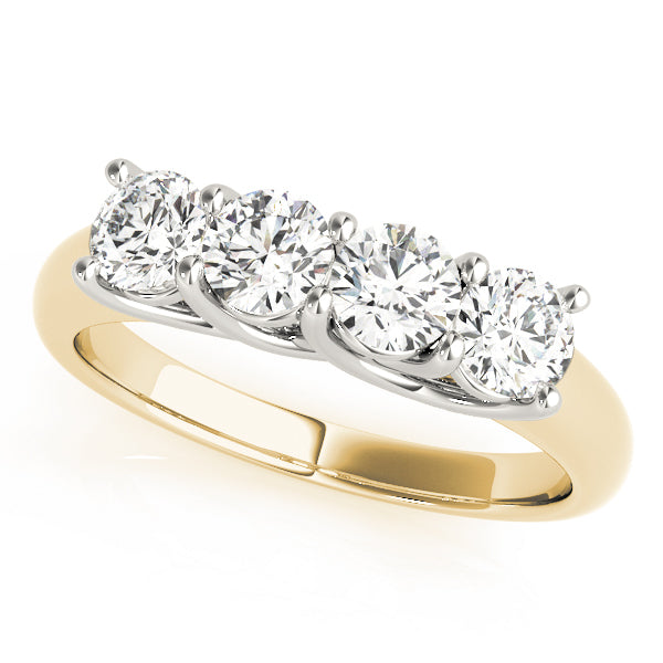 14K Yellow Gold Round Diamond Wedding Ring