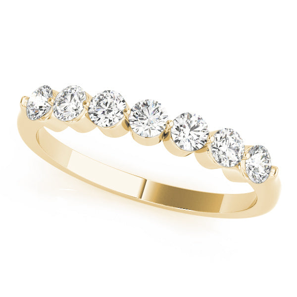 18K Yellow Gold Round Diamond Wedding Ring