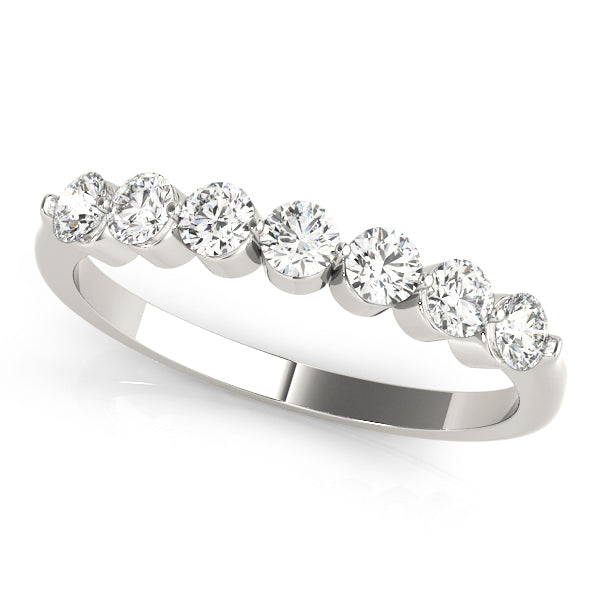 18K White Gold 7-Stone Diamond Wedding Ring