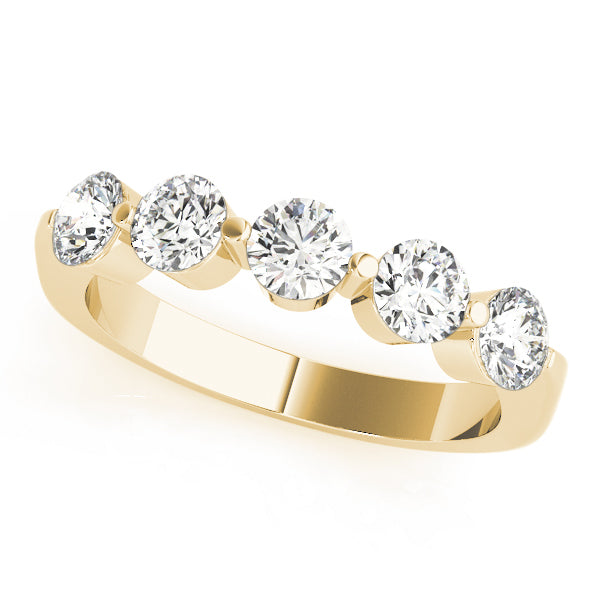 14K Yellow Gold 5-Stone Diamond Wedding Ring