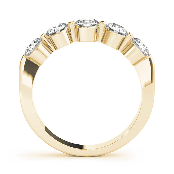 14K Yellow Gold 5-Stone Diamond Wedding Ring