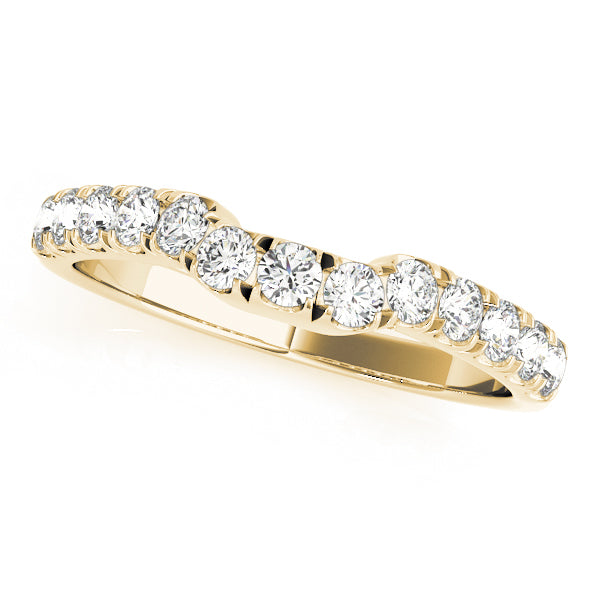 14K Yellow Gold 1/3 CT Diamond Wedding Band