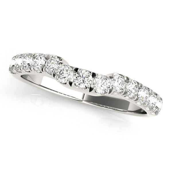 14K White Gold 3/8 ct Diamond Wedding Band