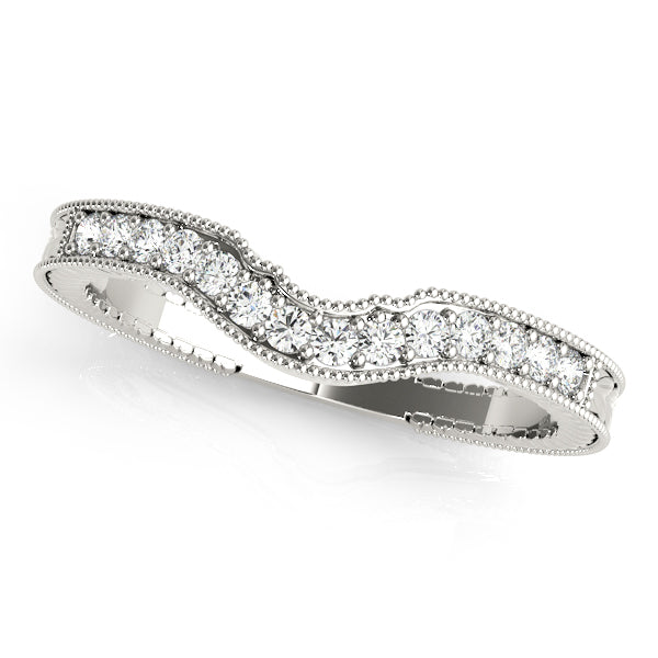 Platinum 1/5 CT Diamond Wedding Band Ring
