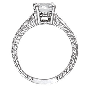 14K White Gold Vintage Diamond Engagement Ring
