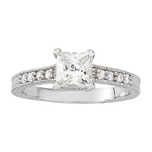 Platinum Vintage 7/8 CT Diamond Engagement Ring