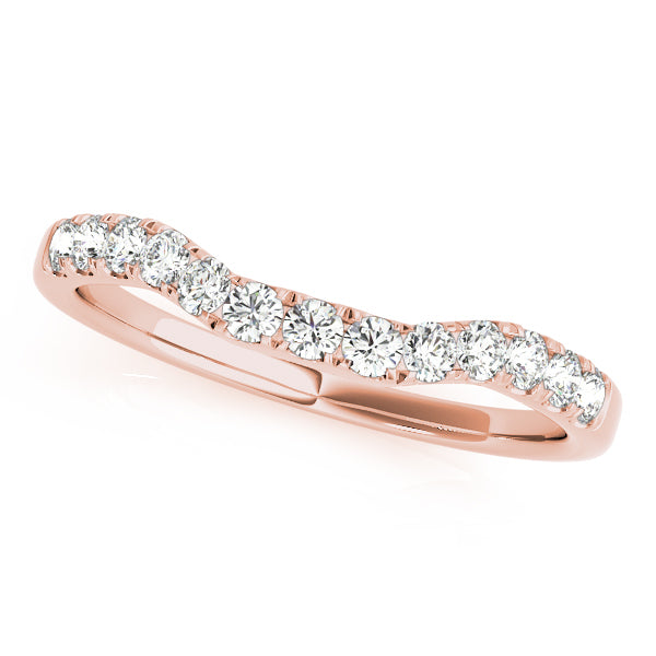 18K Rose Gold 3/8 ct Diamond Wedding Band