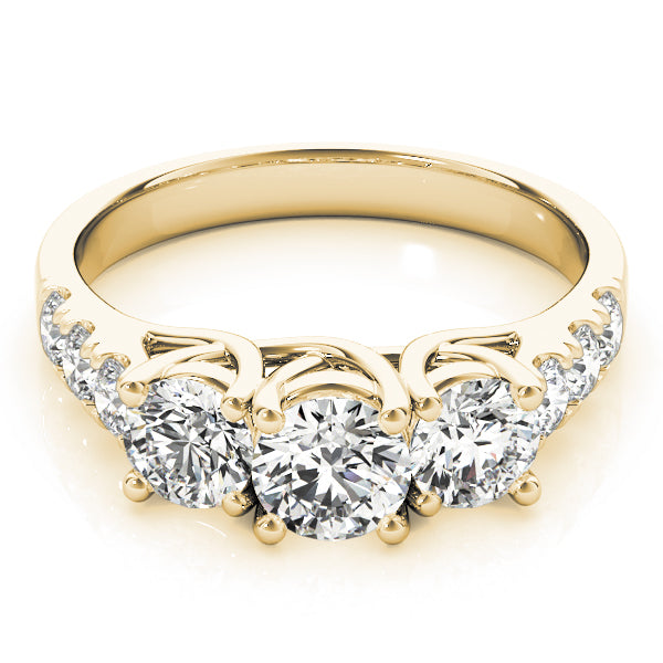 14K Yellow Gold 1 CT Diamond Three-Stone Engagement Ring