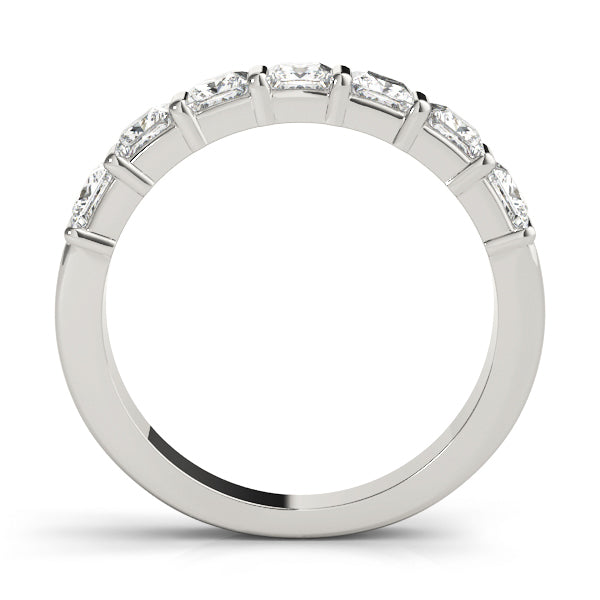 14K White Gold Square Diamond Wedding Ring