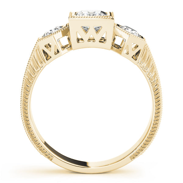 18K Yellow Gold 1 ct Diamond Three-Stone Engagement Ring
