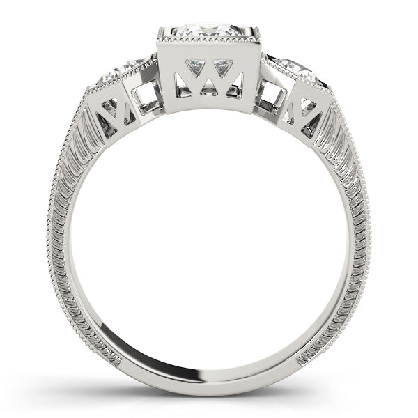 14K White Gold 1 CT Diamond Three Stone Engagement Ring