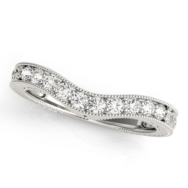 18K White Gold 1/4 CT Diamond Wedding Band
