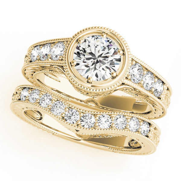 18K Yellow Gold Vintage Diamond Engagement Ring 0.58ctw